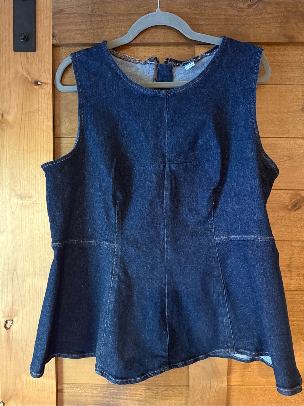 Old Navy Dark Blue Denim Peplum Top